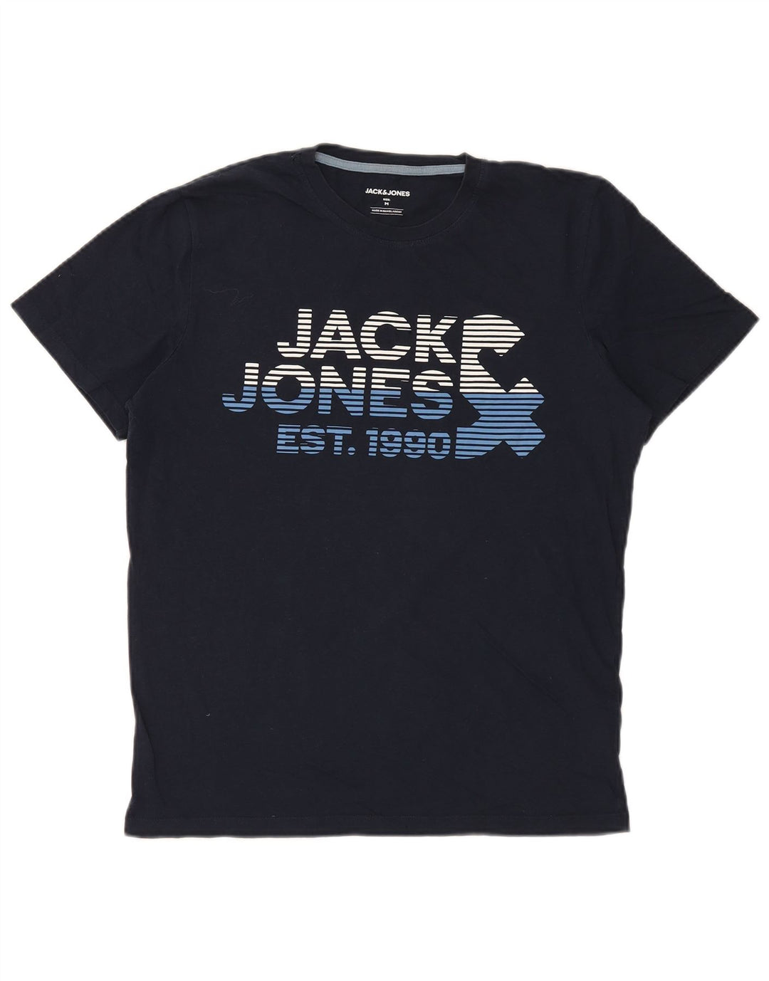 Jack & Jones Herren-T-Shirt mit Grafik, mittlere Marineblau-Baumwolle