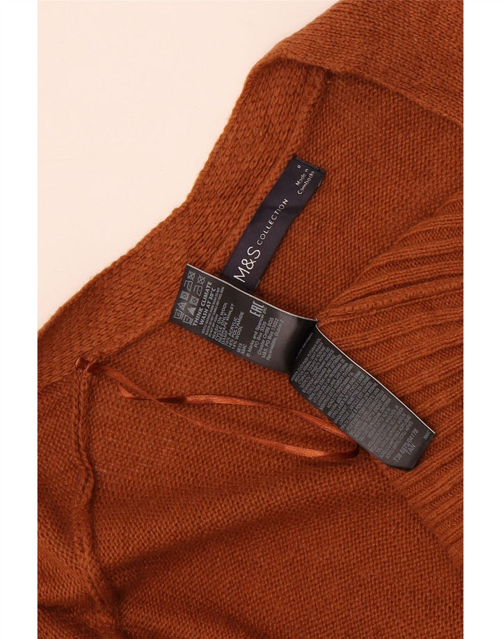 Marks & Spencer Damen Longline Open Cardigan Pullover UK 14 Mittelbraun