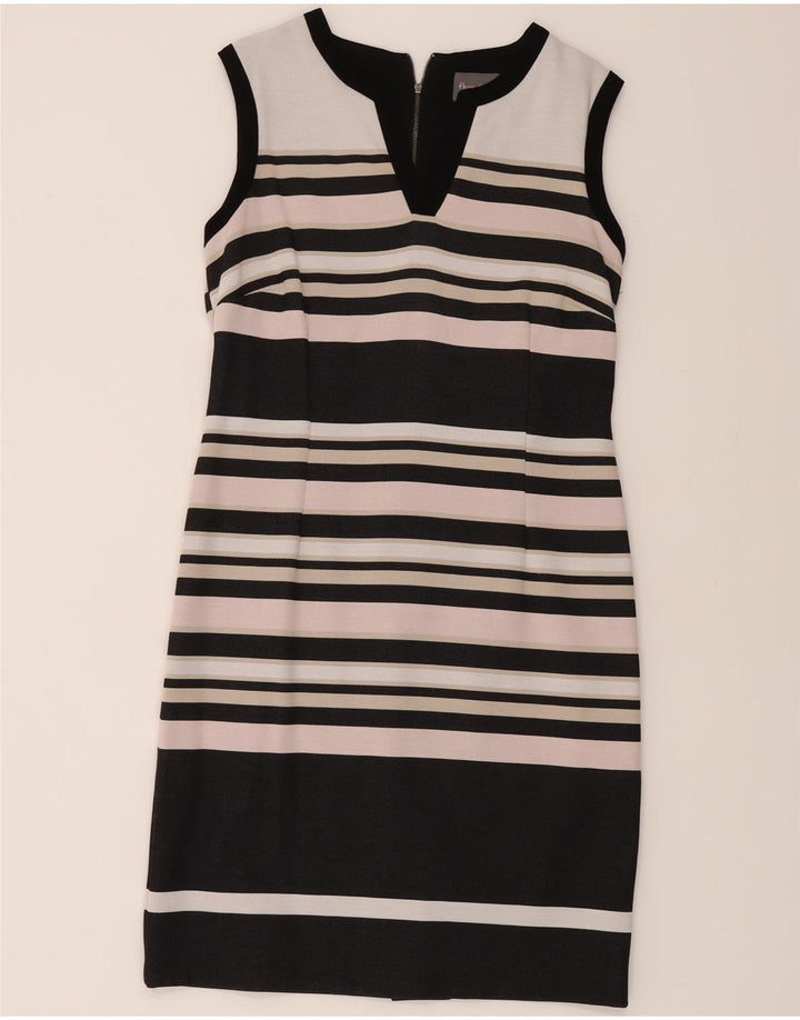 PHASE EIGHT Womens Bodycon Dress UK 16 Large Black Striped Polyester Vintage Phase Eight and Second-Hand Phase Eight from Messina Hembry 