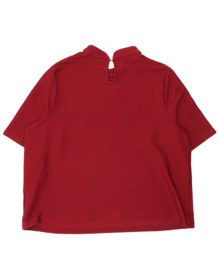 Marks & Spencer Damen Blusenoberteil UK 20 2XL Burgunderrot Polyester