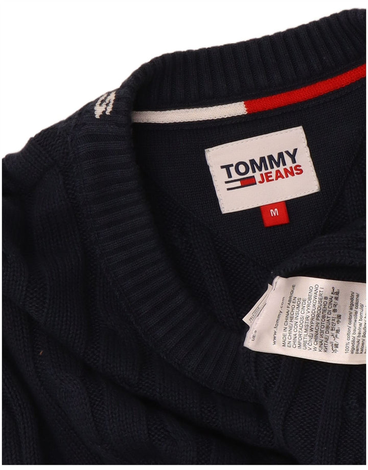TOMMY HILFIGER Herren-Pullover mit grafischem Rundhalsausschnitt, mittleres Marineblau