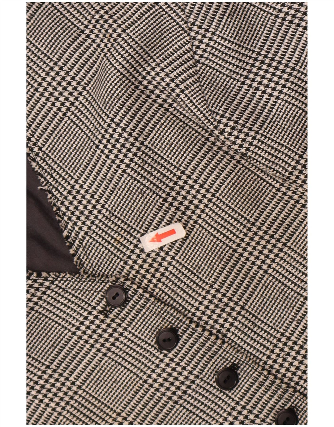 Vintage Damen Weste UK 16 Large Grey Houndstooth