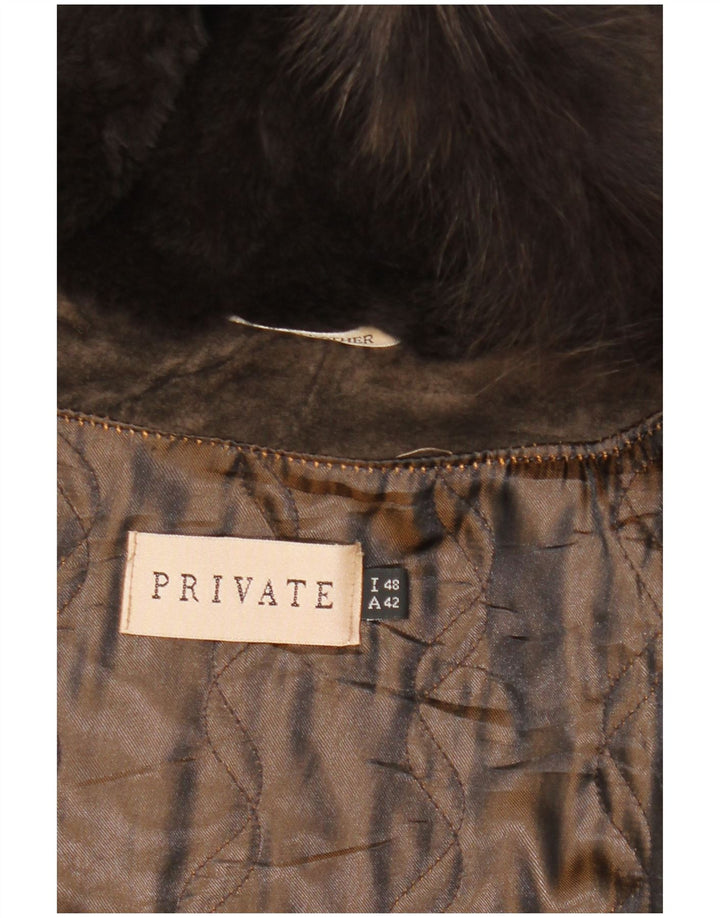 Private Damen Wildlederjacke mit Kapuze IT 48 XL Braun