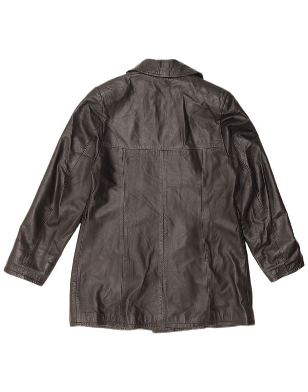 Vintage Damen Lederjacke UK 18 XL Schwarzes Leder