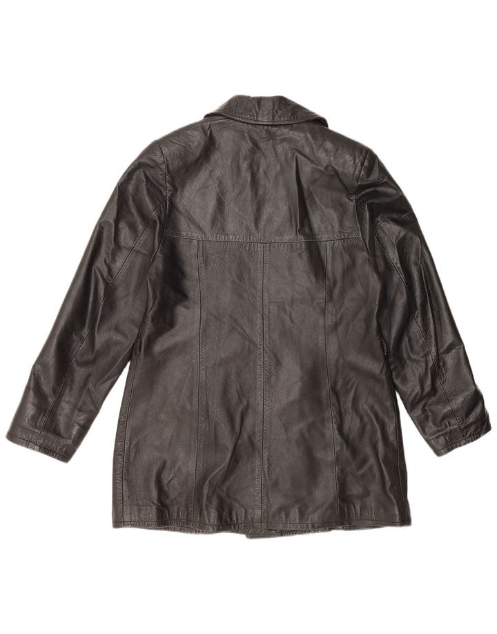 Vintage Damen Lederjacke UK 18 XL Schwarzes Leder