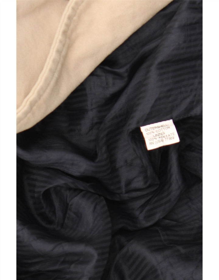 Zara Damen Mantel UK 14 Large Beige Baumwolle