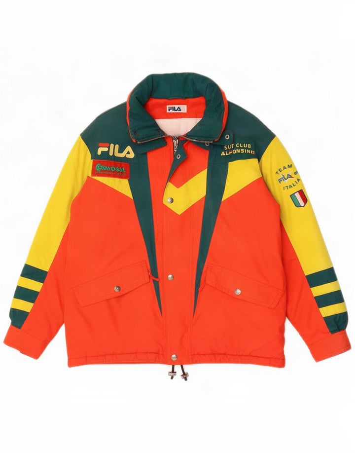 Fila Herren Grafik-Skijacke IT 50 Large Orange Colourblock Polyester