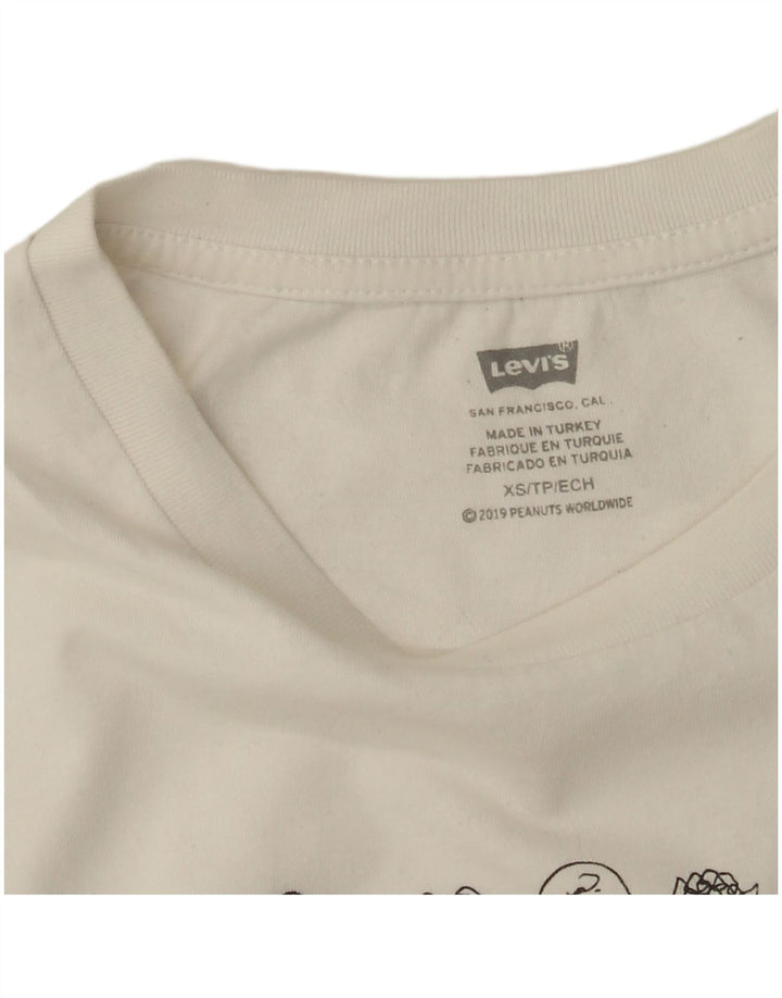 Levi's Damen Peanuts Graphic T-Shirt Top UK 6 XS Weiß