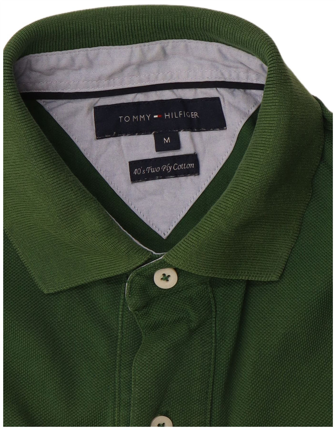 Tommy Hilfiger Herren-Poloshirt aus mittelgrüner Baumwolle