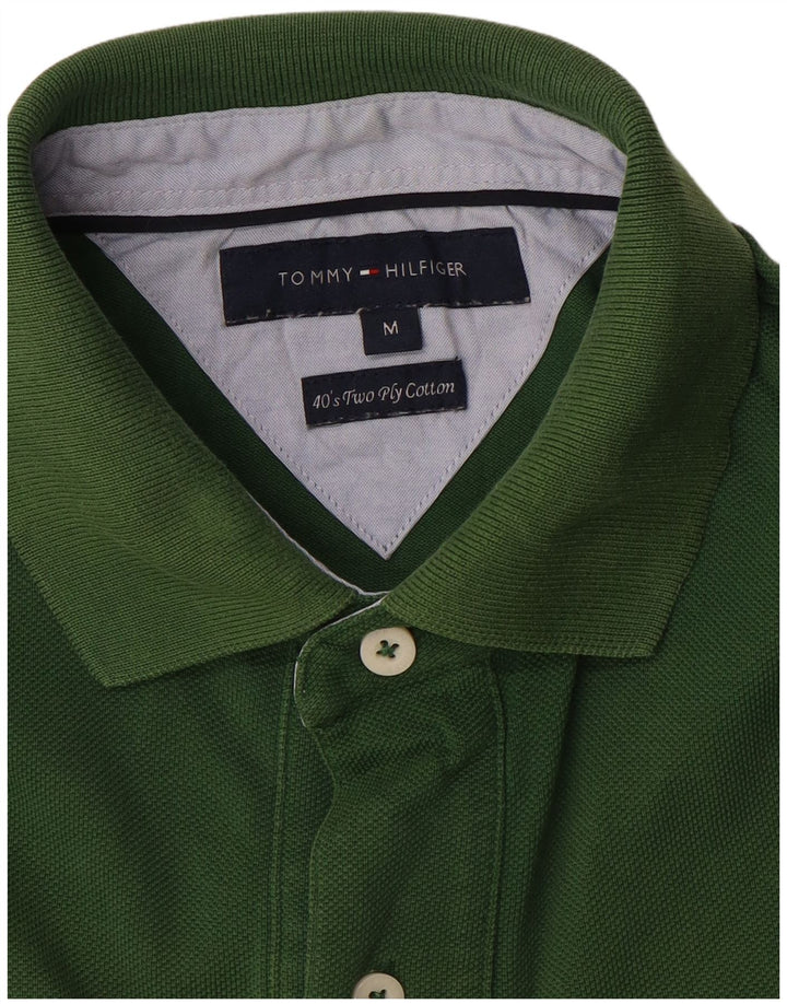 Tommy Hilfiger Herren-Poloshirt aus mittelgrüner Baumwolle