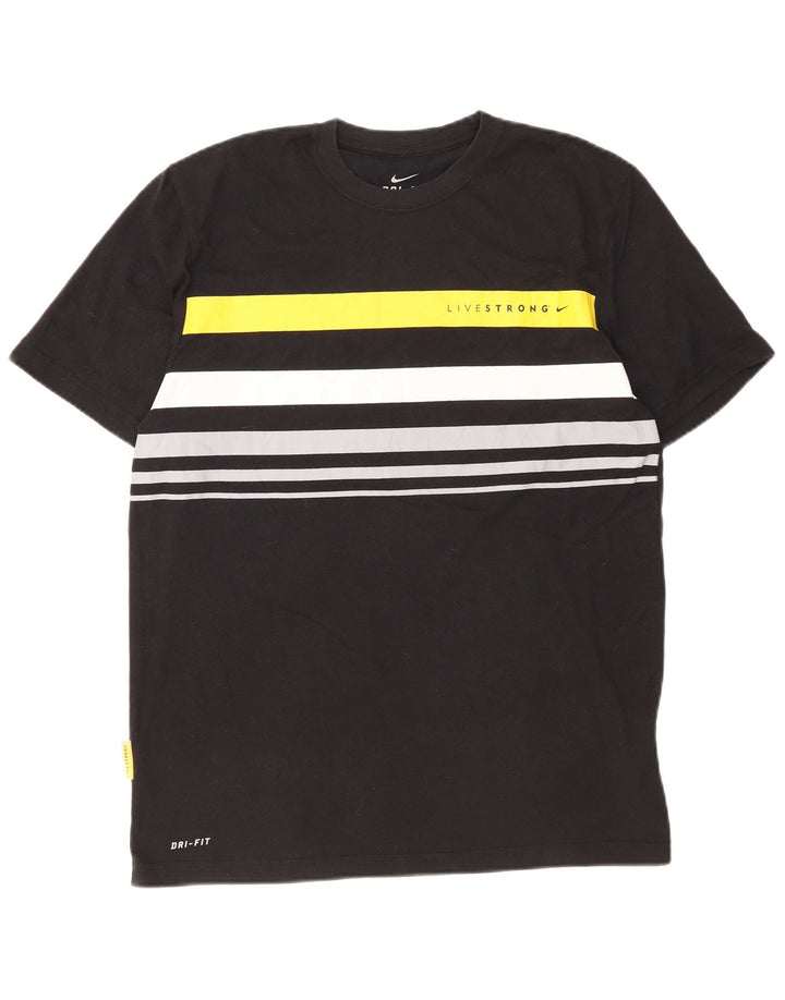 Nike Herren Dri Fit T-Shirt-Oberteil, großes, schwarzes Farbblock-Polyester