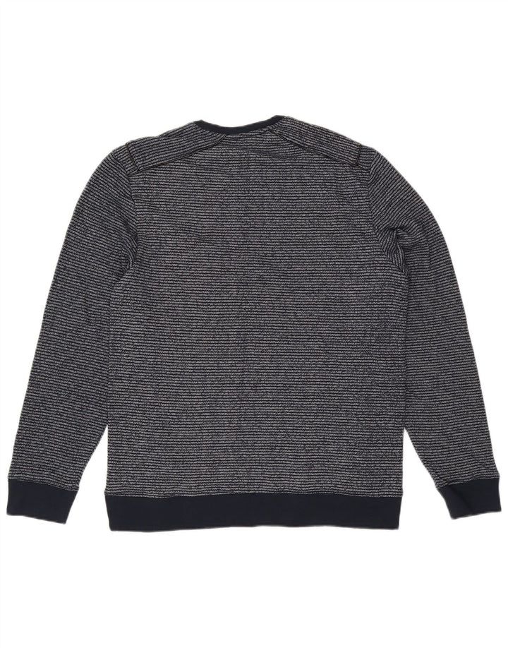 Calvin Klein Herren-Sweatshirt-Pullover, große marineblaue Nadelstreifen-Baumwolle