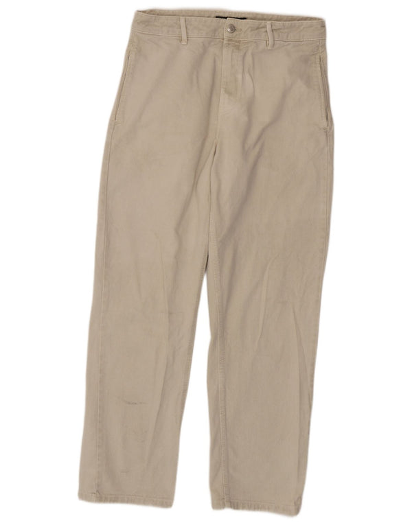 Zara Herren Straight Jeans EU 42 Large W32 L30 Beige Baumwolle