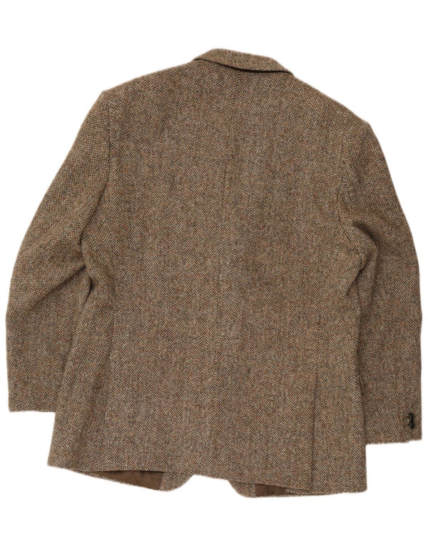 Harris Tweed Herren-Blazer mit 2 Knöpfen, UK 44, XL, braune Wolle