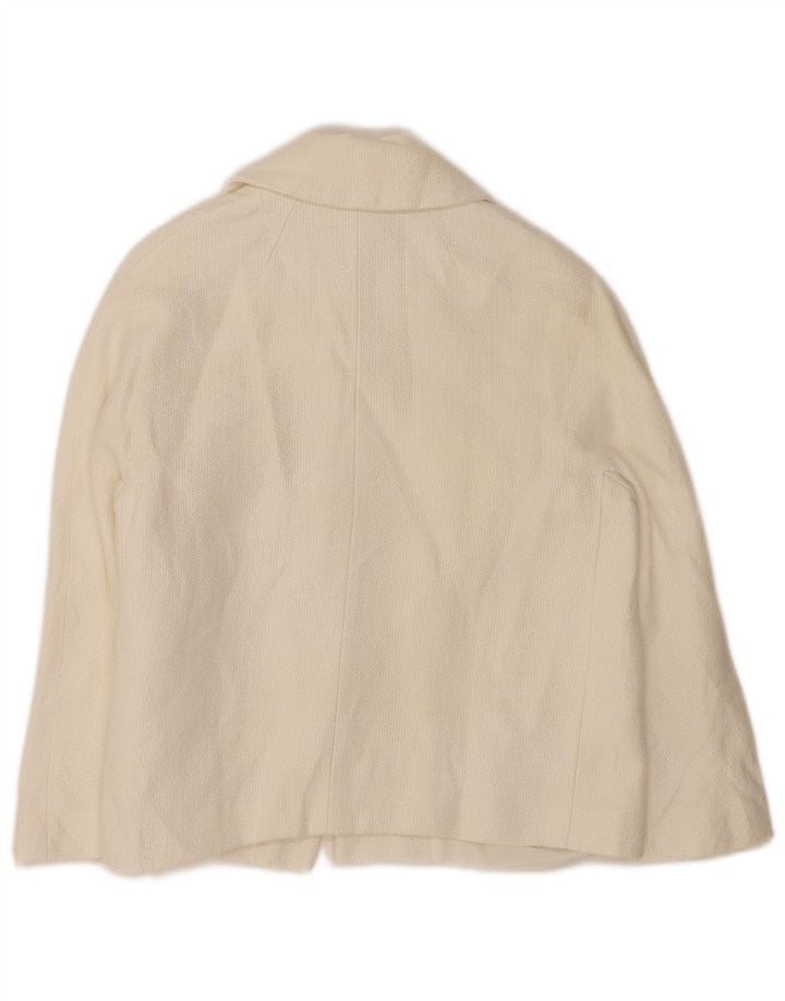 Massimo Dutti Damen Crop 2 Button Blazer Jacke EU 38 Mittelweiß