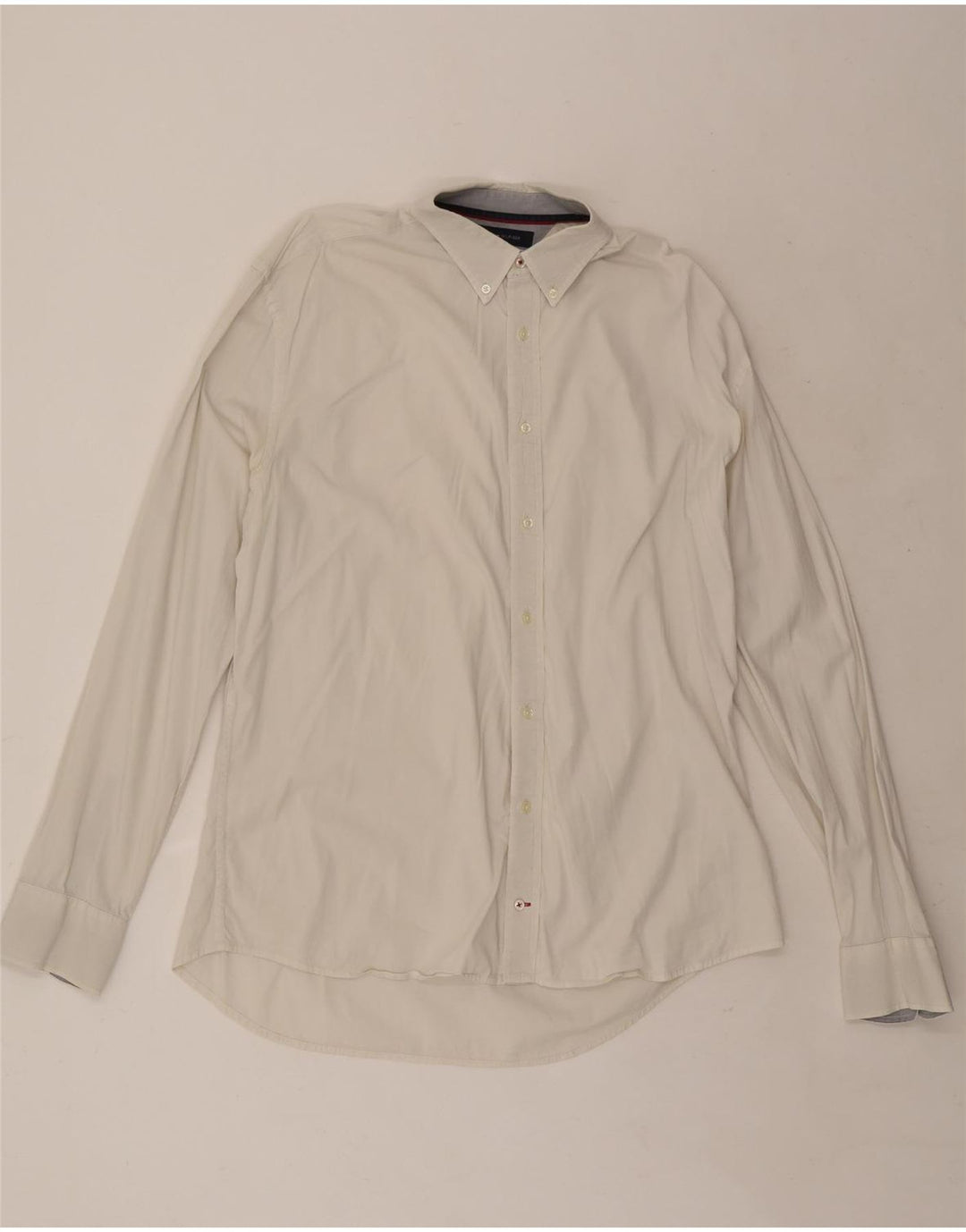 Tommy Hilfiger Herrenhemd XL, weiße Baumwolle