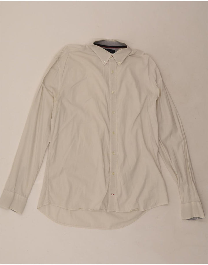 Tommy Hilfiger Herrenhemd XL, weiße Baumwolle