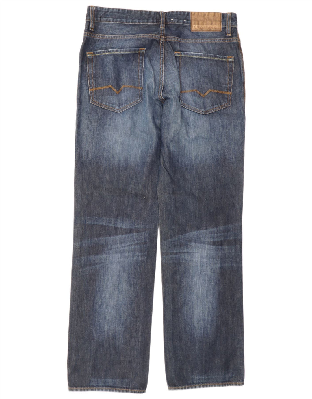 Hugo Boss Herren Straight Jeans W33 L32 Marineblaue Baumwolle