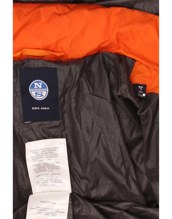 North Sails Jungen Graphic Wattierte Jacke 13-14 Jahre Orange Farbblock