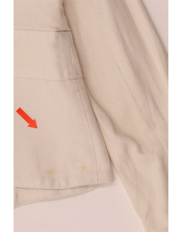 Valentino Womens Crop 1 Button Blazer Jacke IT 44 Mittelweiße Baumwolle