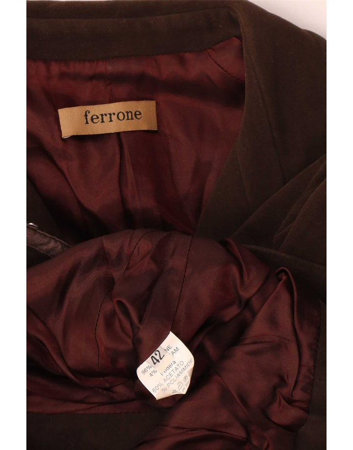 Ferrone Damen Blazer Jacke IT 42 Mittelbraune Baumwolle