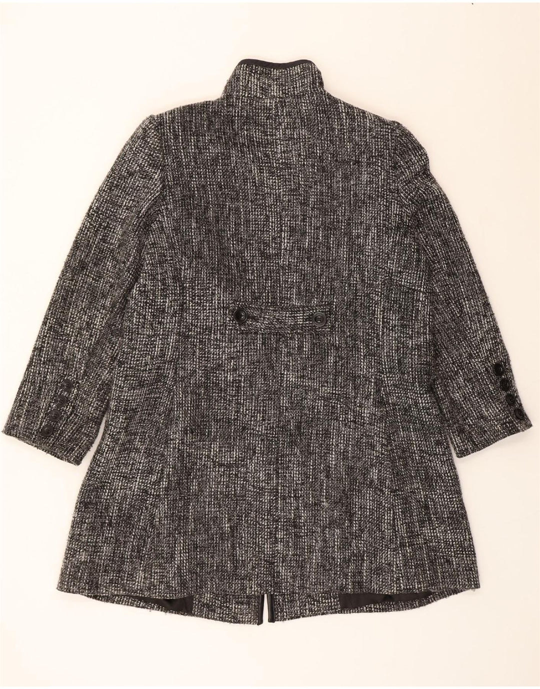 WINDSMOOR Womens Overcoat UK 16 Large Black Flecked Polyester Vintage Windsmoor and Second-Hand Windsmoor from Messina Hembry 