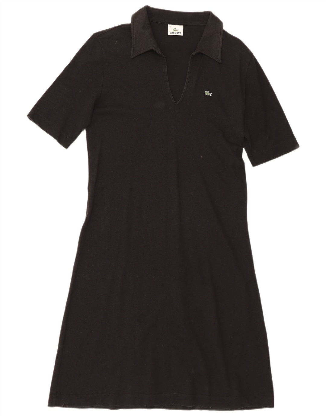 Lacoste Damen Polokleid Größe 44 Große schwarze Baumwolle