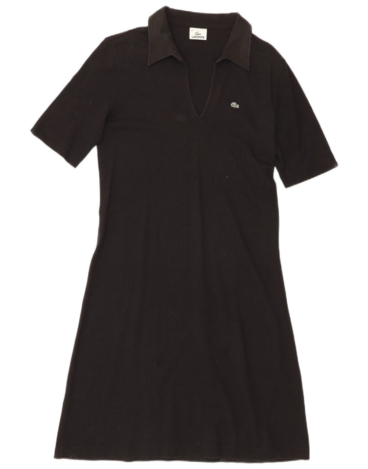 Lacoste Damen Polokleid Größe 44 Große schwarze Baumwolle
