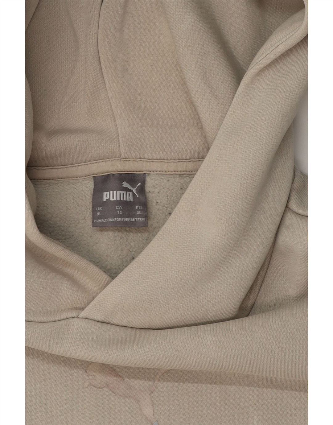 PUMA Mens Hoodie Jumper XL Beige Cotton Vintage Puma and Second-Hand Puma from Messina Hembry 