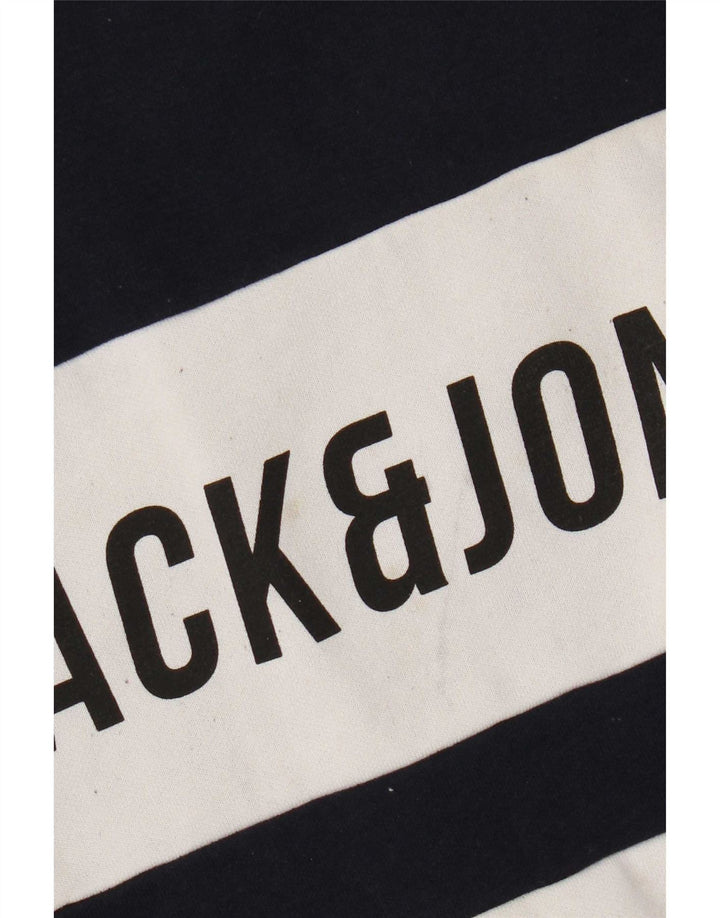 Jack & Jones Herren-Sweatshirt mit Grafik, groß, Marineblau, Farbblock