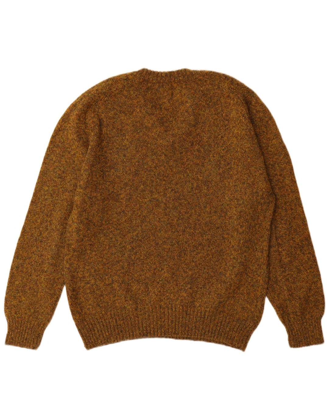 Vintage Herren-Pullover mit V-Ausschnitt, große Khaki-gefleckte Wolle