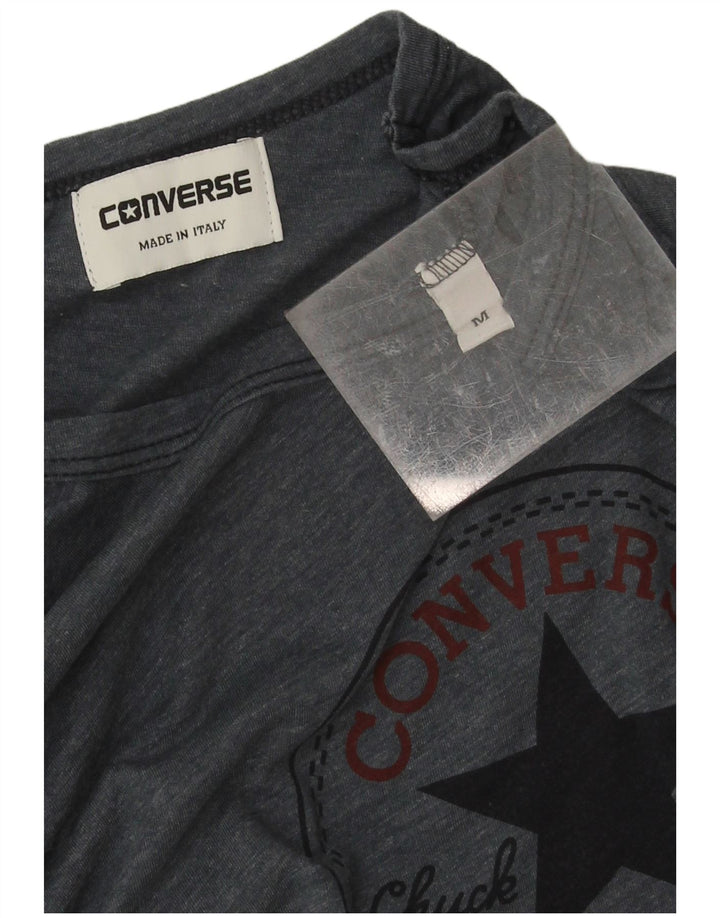 Converse Damen Graphic Top 3/4 Ärmel UK 14 Mittelgraue Baumwolle