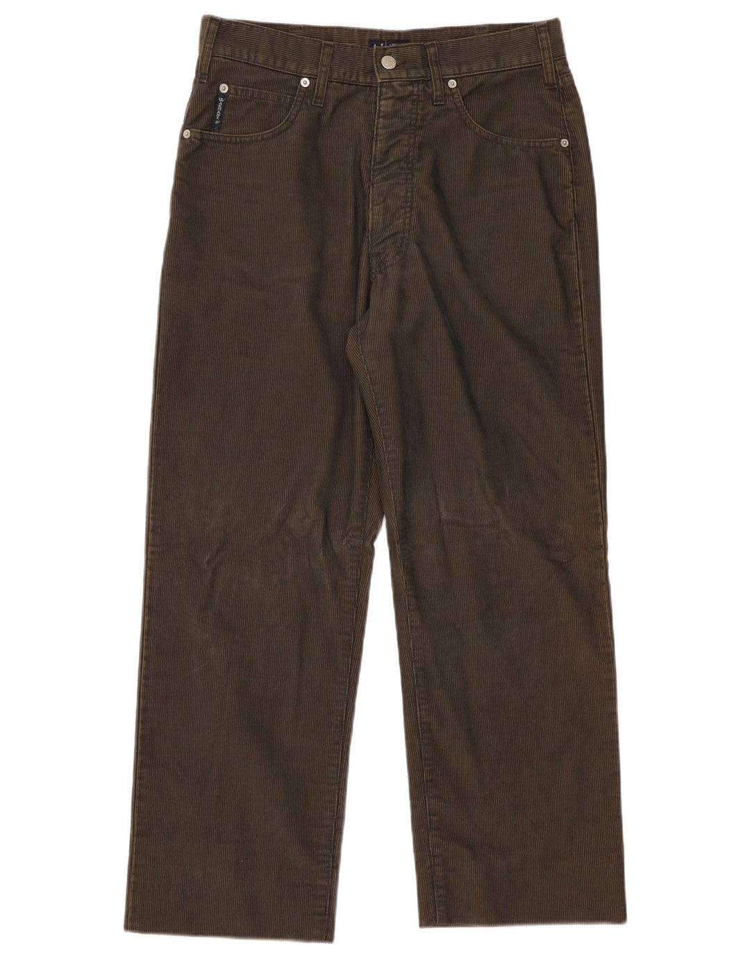 Armani Damen Gerade Cordhose W34 L28 Khaki Polyester