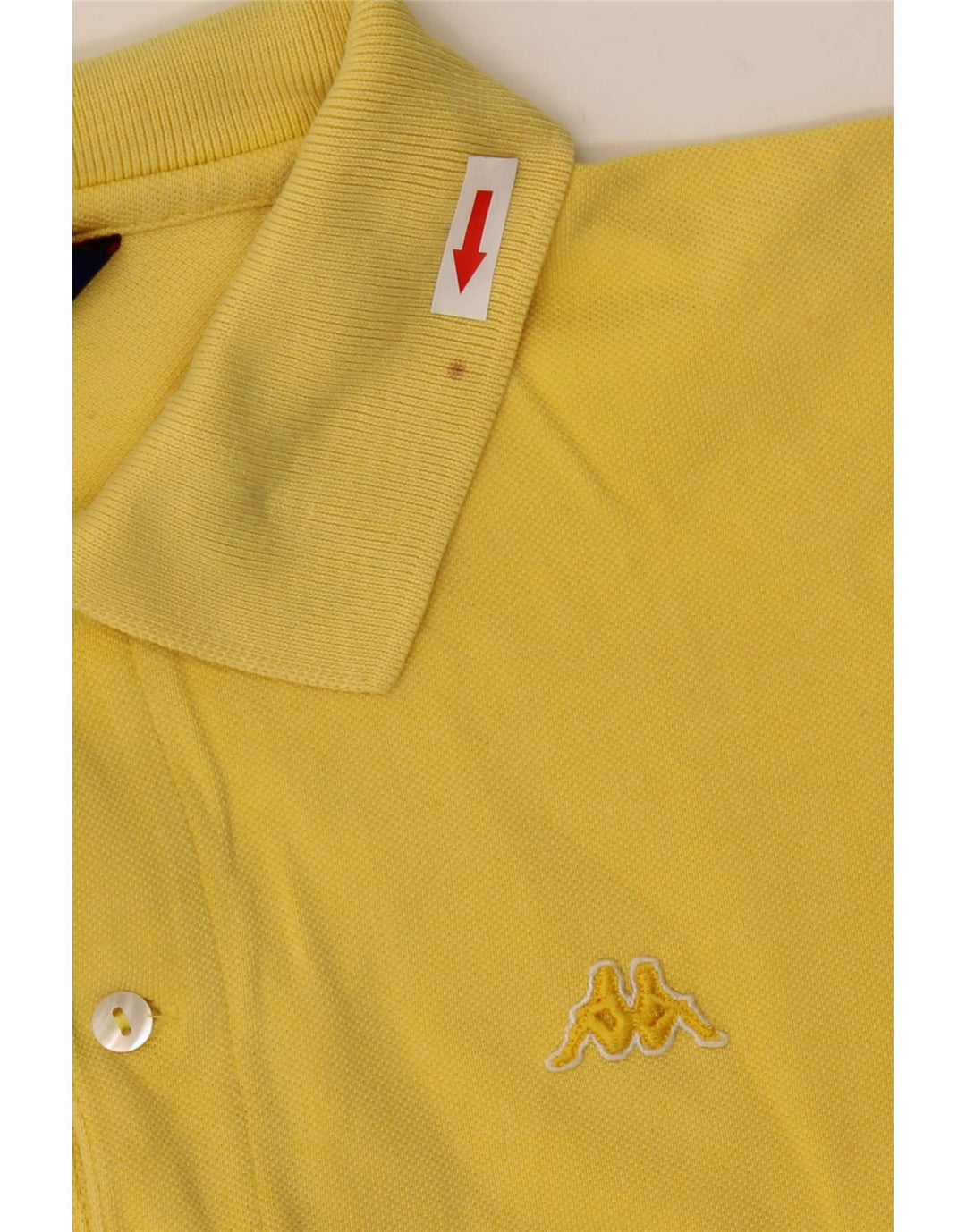 Kappa Herren-Poloshirt, groß, gelbe Baumwolle