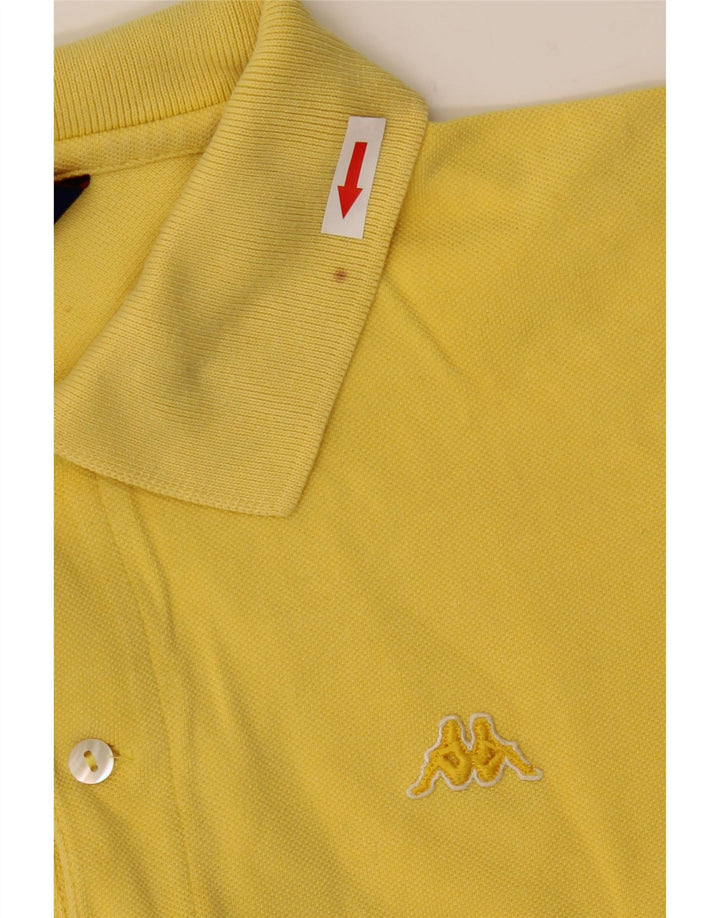 Kappa Herren-Poloshirt, groß, gelbe Baumwolle
