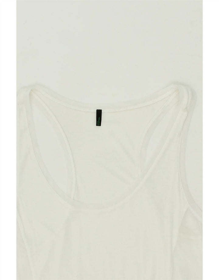 BENETTON Womens Sleeveless Blouse Top UK 8 Small White Vintage Benetton and Second-Hand Benetton from Messina Hembry 