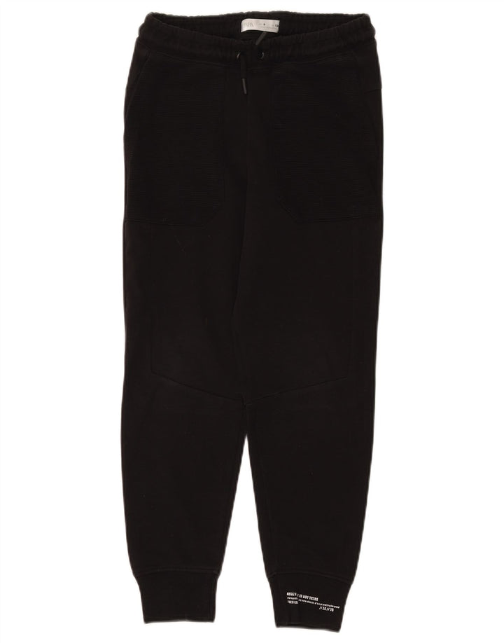 ZARA Boys Tracksuit Trousers Joggers 8-9 Years  Black Polyester