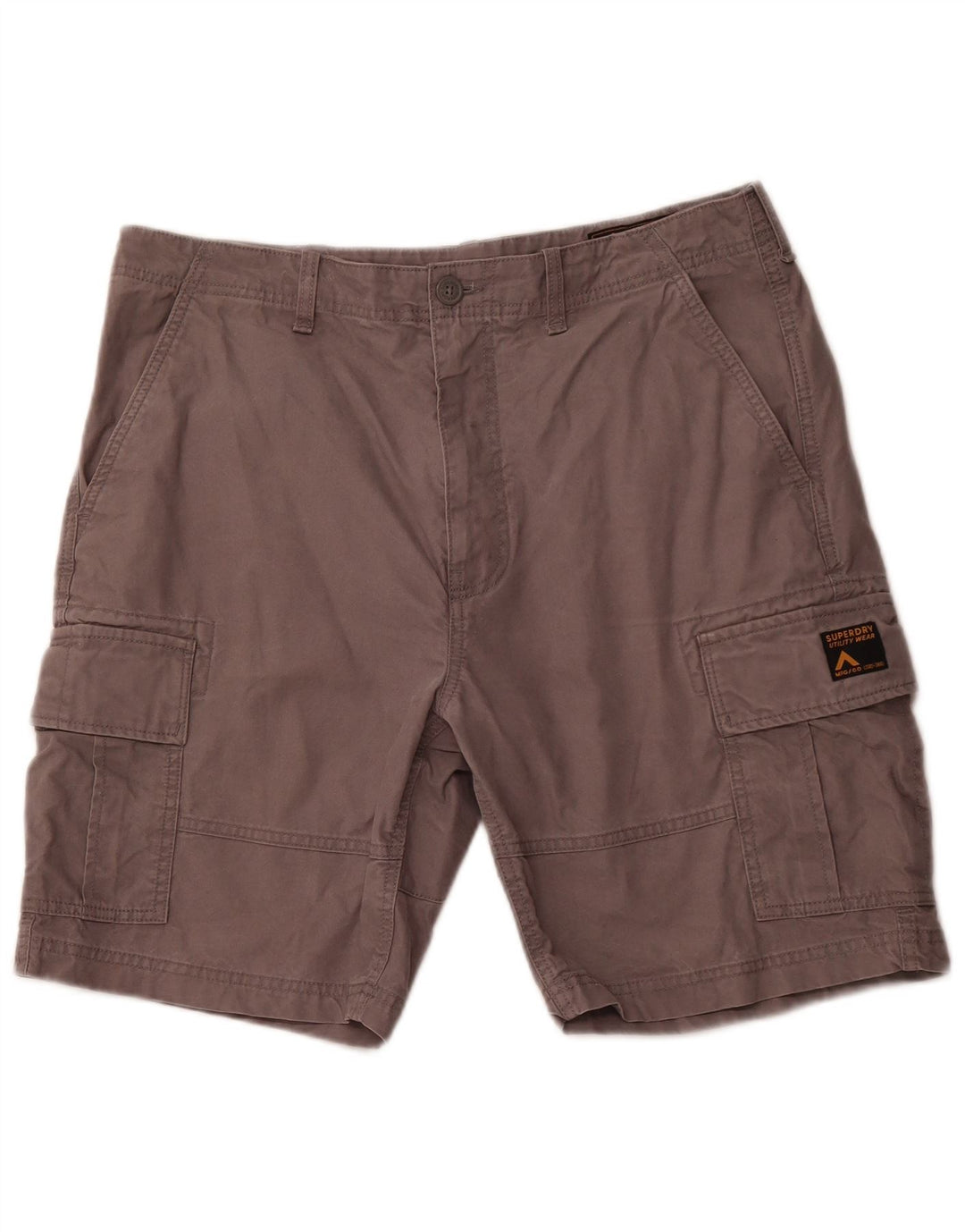SUPERDRY Herren Cargo-Shorts W36 Large Grau Baumwolle
