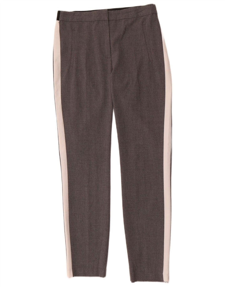 Zara Slim Chino-Hose für Damen, Größe S, W26, L28, Grau, Colourblock-Polyester