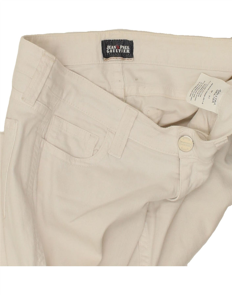 JEAN PAUL GAULTIER Womens Slim Casual Trousers W31 L31 White Cotton Vintage Jean Paul Gaultier and Second-Hand Jean Paul Gaultier from Messina Hembry 