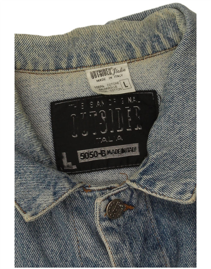 Outsider Herren-Jeansjacke, UK 40, große blaue Baumwolle
