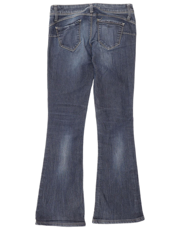 Benetton Womens Low Waist Flared Jeans W27 L30 Blaue Baumwolle