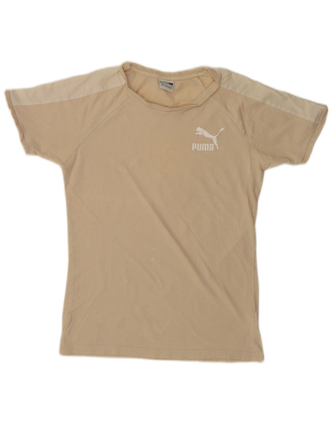 Puma Herren T-Shirt Top Small Beige Farbblock
