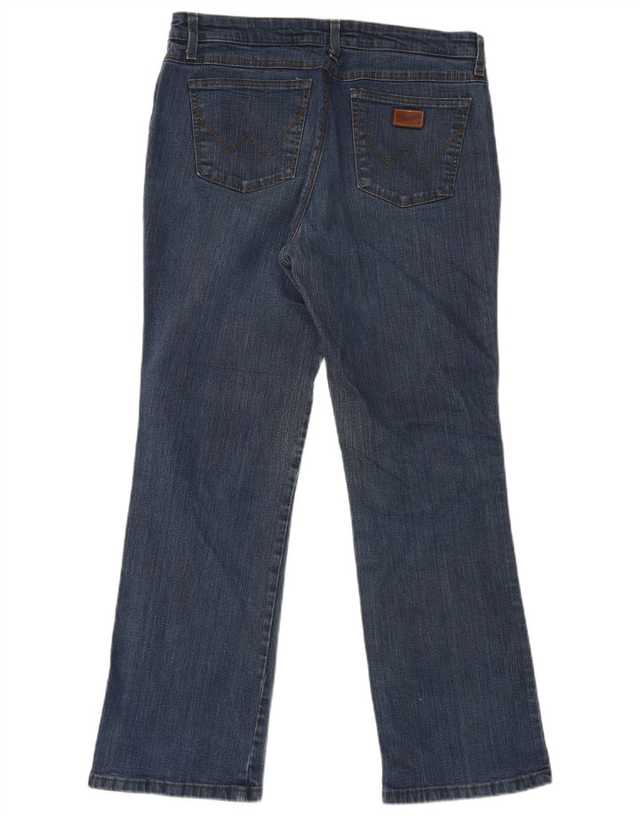 Wrangler Damen Bootcut-Jeans W34 L30 Marineblaue Baumwolle