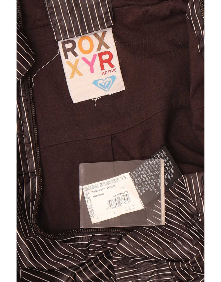 Roxy Damen-Trainingsanzug mit Kapuze, Top-Jacke, UK 18, XL, graues Nadelstreifen-Polyester