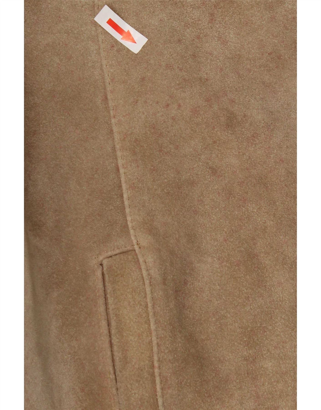 Vintage Damen Wildleder Bomberjacke EU 50 XL Beige Colourblock Polyacryl