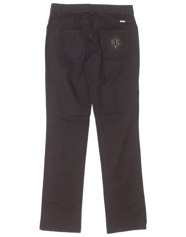 Trussardi Damen-Freizeithose, gerade, W28, L33, marineblau, Baumwolle