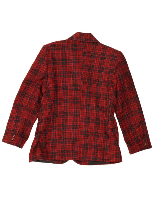 ALEXANDRA Damen-Blazerjacke mit 3 Knöpfen, IT 46, große rotkarierte Wolle