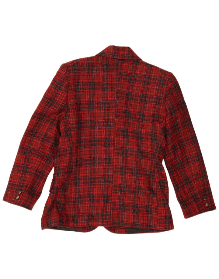 ALEXANDRA Damen-Blazerjacke mit 3 Knöpfen, IT 46, große rotkarierte Wolle