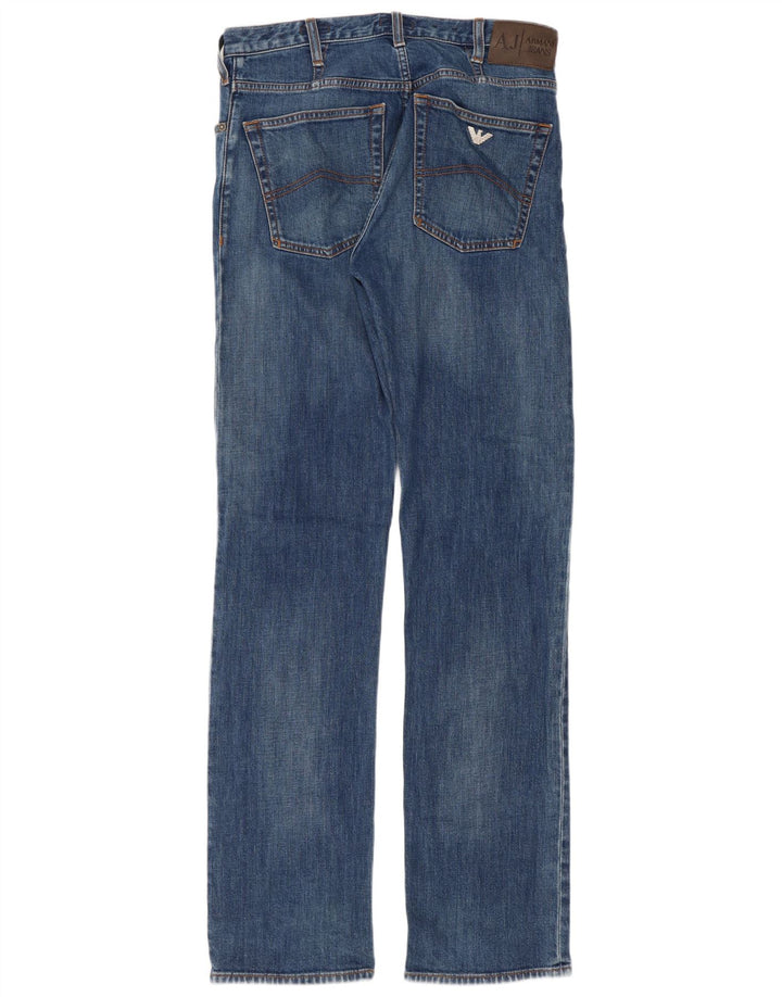 Armani Herren Straight Jeans W30 L32 Blaue Baumwolle